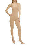 Womens Seamless Ribbed Scoop Neck Catsuit, ,