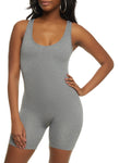 Womens Seamless Ribbed Scoop Neck Romper, ,
