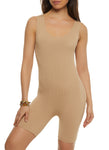 Womens Seamless Ribbed Scoop Neck Romper, ,