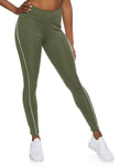 Womens Contrast Piping Side Detail Leggings, ,