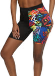 Womens Half Graffiti Print Biker Shorts, ,