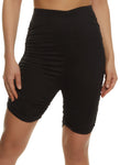 Womens High Waist Ruched Biker Shorts, ,