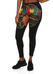 Womens Melanin High Waist Graphic Leggings, ,