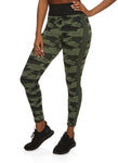 Womens Camo Side Stripe High Waisted Leggings, ,