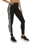 Womens Good Vibes Graphic Trim Leggings, ,