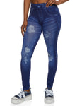 Womens Distressed Denim Print  Leggings by Rainbow Shops