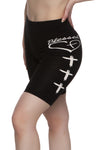 Womens Blessed Graphic Biker Shorts, ,