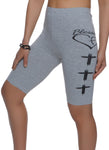 Womens Blessed Graphic Biker Shorts, ,