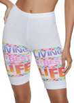 Womens Living My Best Life Biker Shorts, ,