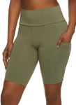 Womens High Waisted Side Pocket Biker Shorts, ,