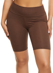 Womens Cotton Wide Waistband Biker Shorts, ,