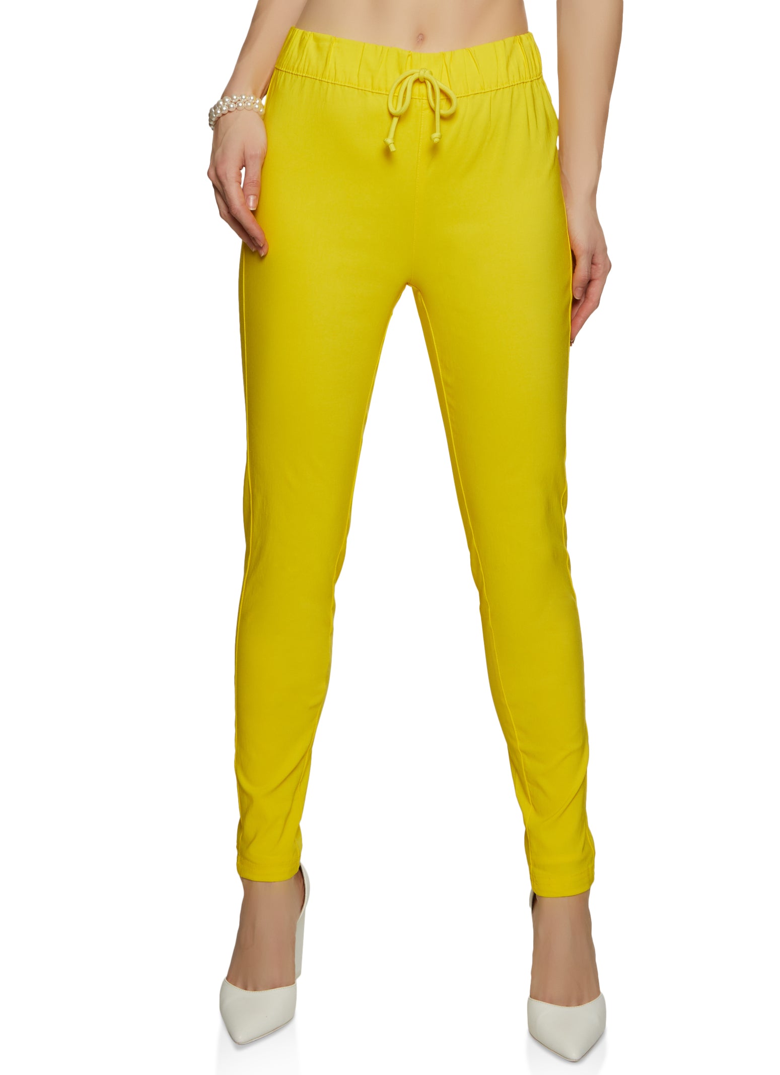 Mustard Yellow Straight Pants In Cotton | cotrasworld