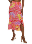 Womens Printed Side Slit Maxi Skirt, ,