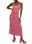 Womens Printed High Waisted Maxi Skirt, ,