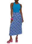 Womens Printed High Waisted Maxi Skirt, ,