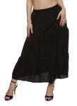 Womens Airy Tiered Midi Skirt, ,