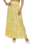 Womens Paisley Print Tiered Maxi Skirt, ,