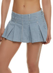 Womens Almost Famous Stripe Pleated Skort, ,