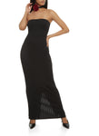 Strapless Sleeveless Tube Knit Bodycon Dress/Maxi Dress