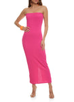 Strapless Sleeveless Knit Tube Bodycon Dress/Maxi Dress