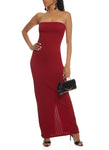 Strapless Tube Knit Sleeveless Bodycon Dress/Maxi Dress