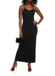 Scoop Neck Sleeveless Spaghetti Strap Knit Maxi Dress