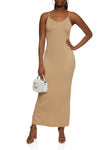 Sleeveless Spaghetti Strap Scoop Neck Knit Maxi Dress