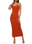 Scoop Neck Knit Sleeveless Spaghetti Strap Maxi Dress