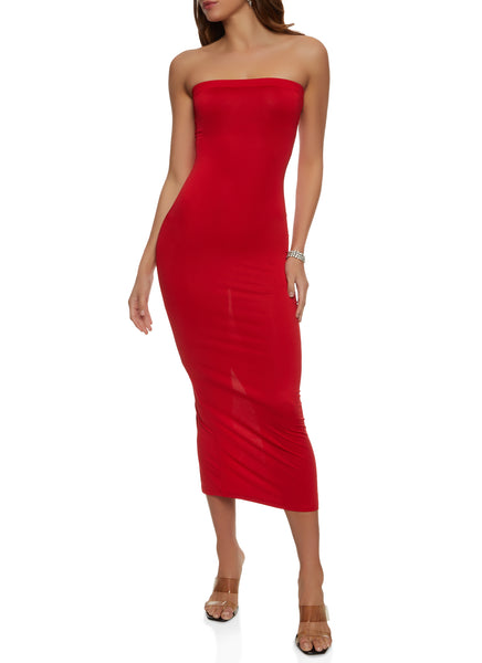 Strapless Sleeveless Tube Bodycon Dress/Maxi Dress