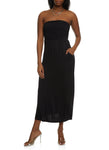 Strapless Empire Waistline Sleeveless Bandeau Neck Ruched Maxi Dress