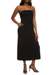 Strapless Empire Waistline Ruched Sleeveless Maxi Dress