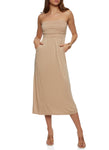 Strapless Empire Waistline Sleeveless Ruched Maxi Dress