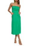 Strapless Sleeveless Empire Waistline Ruched Maxi Dress