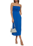 Strapless Ruched Sleeveless Empire Waistline Maxi Dress