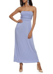 Strapless Empire Waistline Sleeveless Ruched Maxi Dress