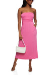 Strapless Ruched Empire Waistline Sleeveless Maxi Dress