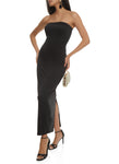 Strapless Slit Sleeveless Bodycon Dress/Maxi Dress