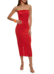 Strapless Sleeveless Slit Bodycon Dress