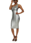 Tall Sleeveless Metallic Bodycon Dress by Rainbow Shops