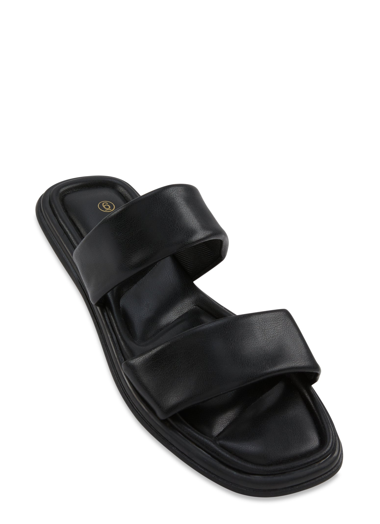 Womens Open Toe Double Band Slide Sandals,