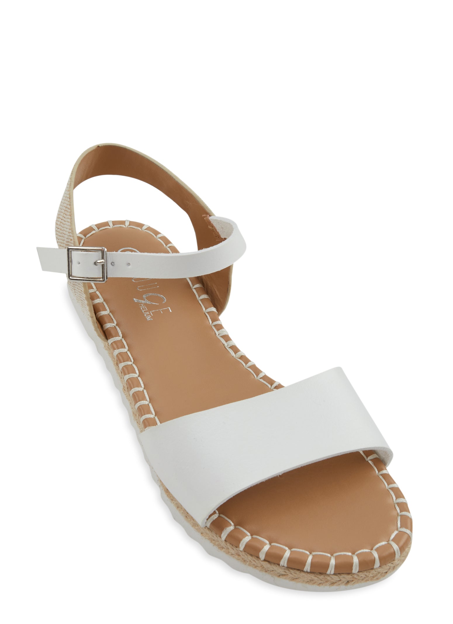 Womens Open Toe Ankle Strap Espadrille Sandals, White, Size 10