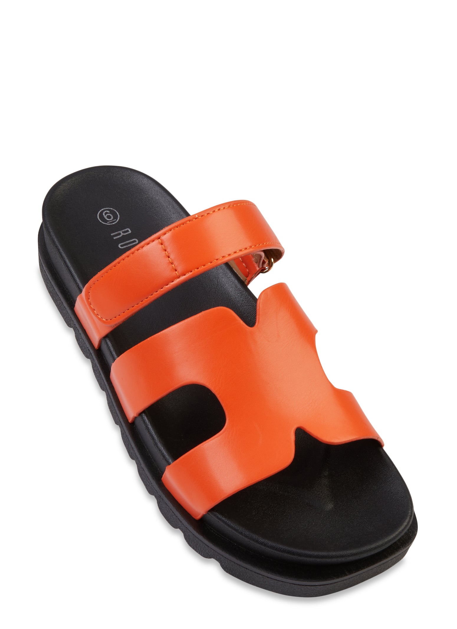 Marni Women's flat sandals in tan leather and black fur with gold and orange  details - Italian Boutique