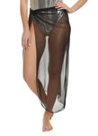 Womens Mesh Split Cover Up Maxi Skirt, ,