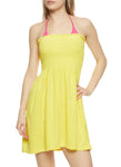 Strapless Sleeveless Smocked Dress by Rainbow Shops