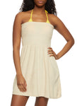 Strapless Sleeveless Short Smocked Cover Up