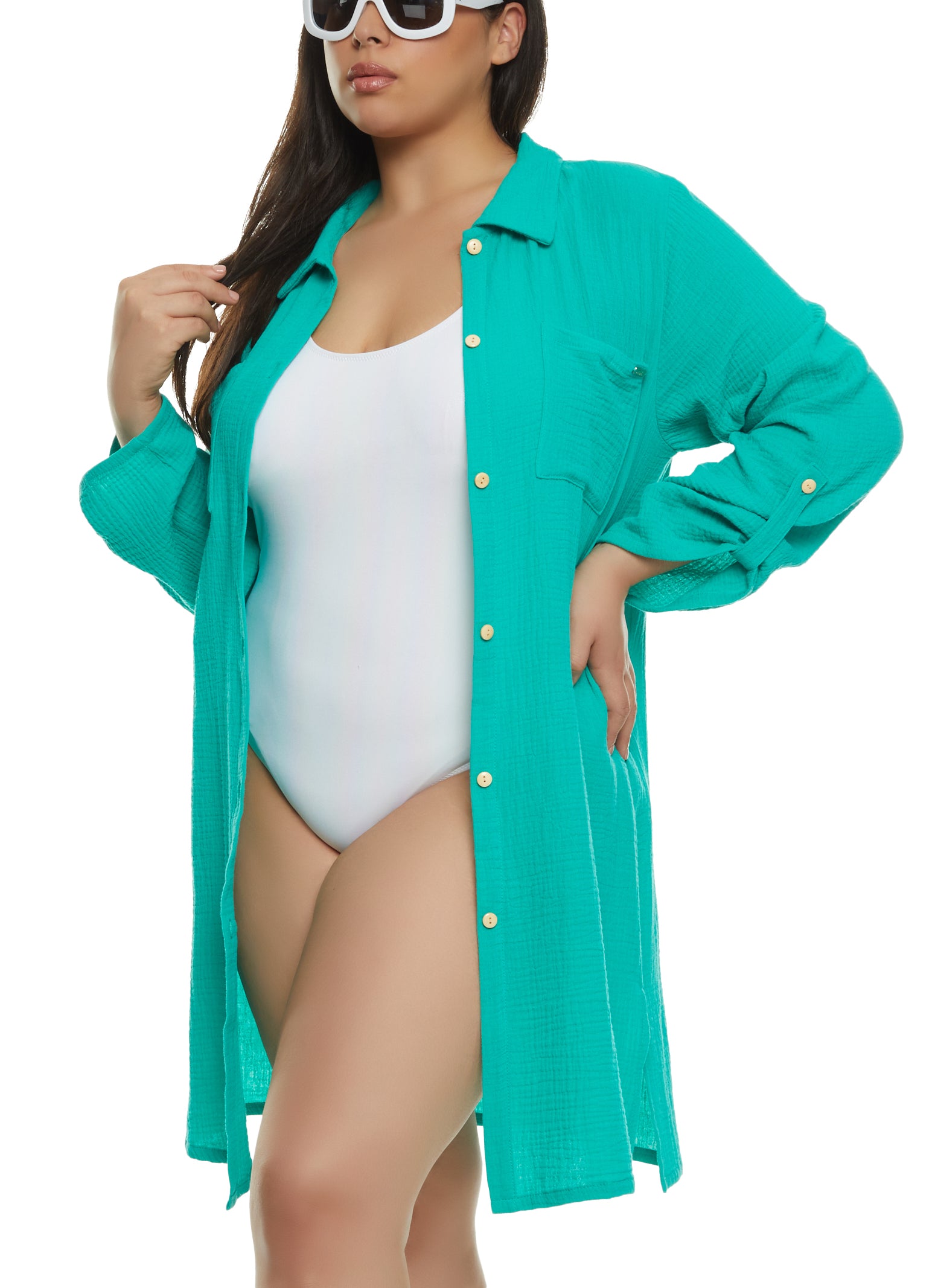 Womens Plus Swimsuit Cover-ups in Womens Plus Swimsuits 