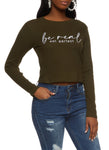 Womens Be Real Not Perfect Embroidered Long Sleeve Tee,  , 