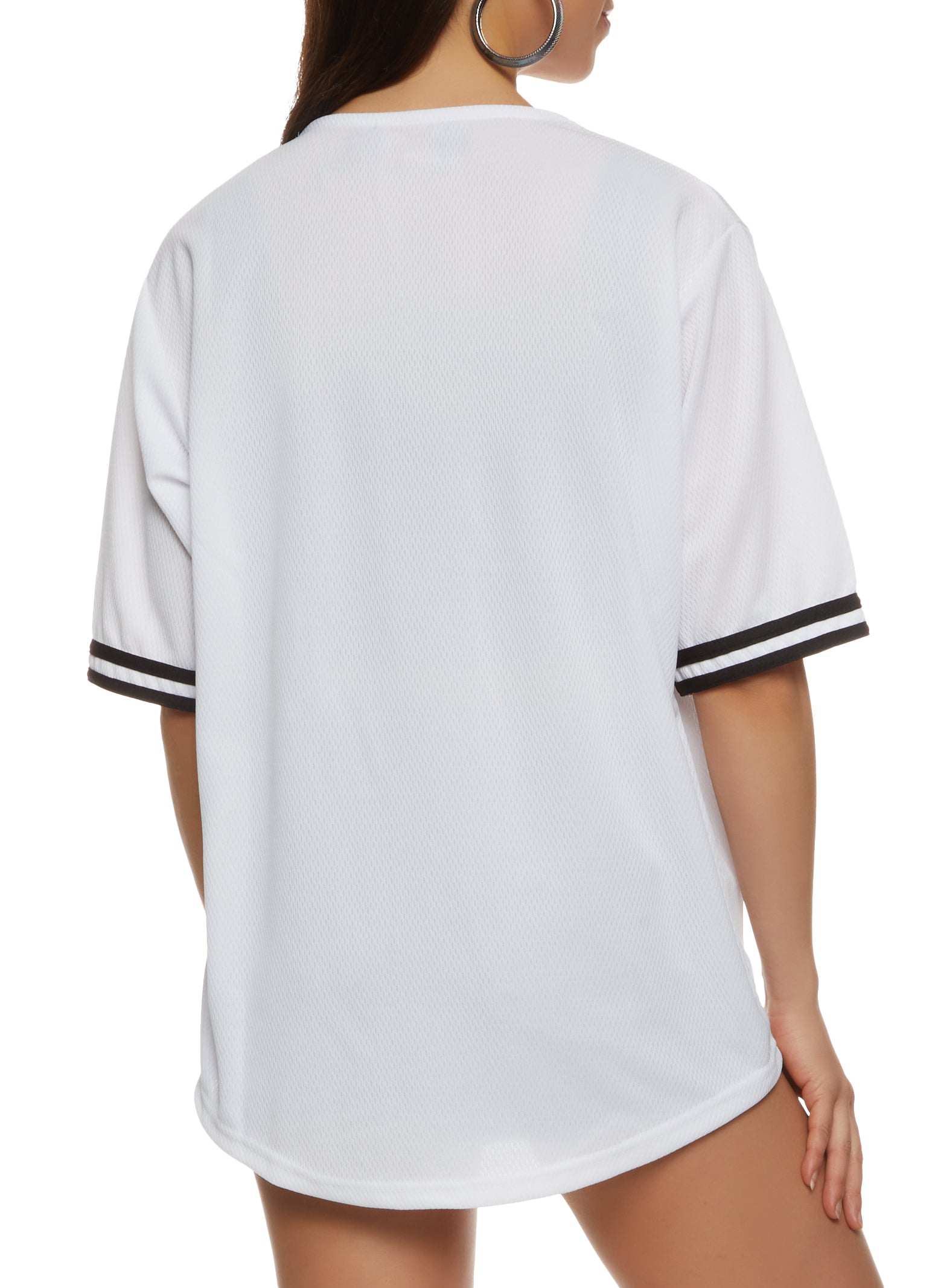 Womens Mesh Brooklyn 1898 New York Baseball Jersey, White, Size M