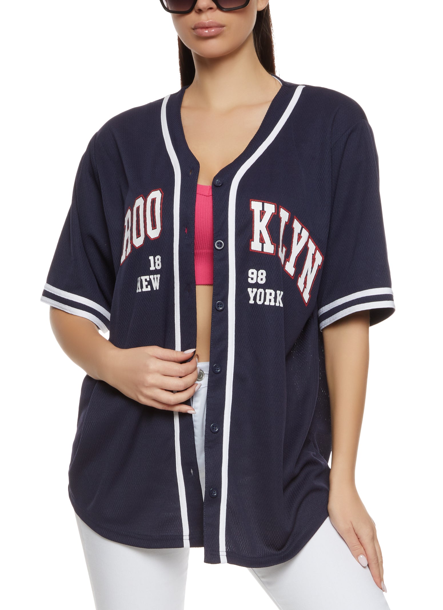 Womens Mesh Brooklyn 1898 New York Baseball Jersey,