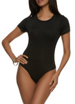 Womens Basic Crew Neck Bodysuit, ,